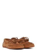 Women's Tan Tassel Suede Leather Loafer | Derimod