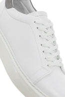 Men's White Lace-up Leather Sneaker | Derimod