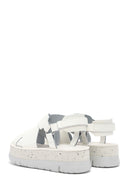 Camper Women's White Oruga Up Thick Soled Leather Sandals | Derimod