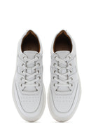 Men's White Lace-up Leather Sneaker | Derimod