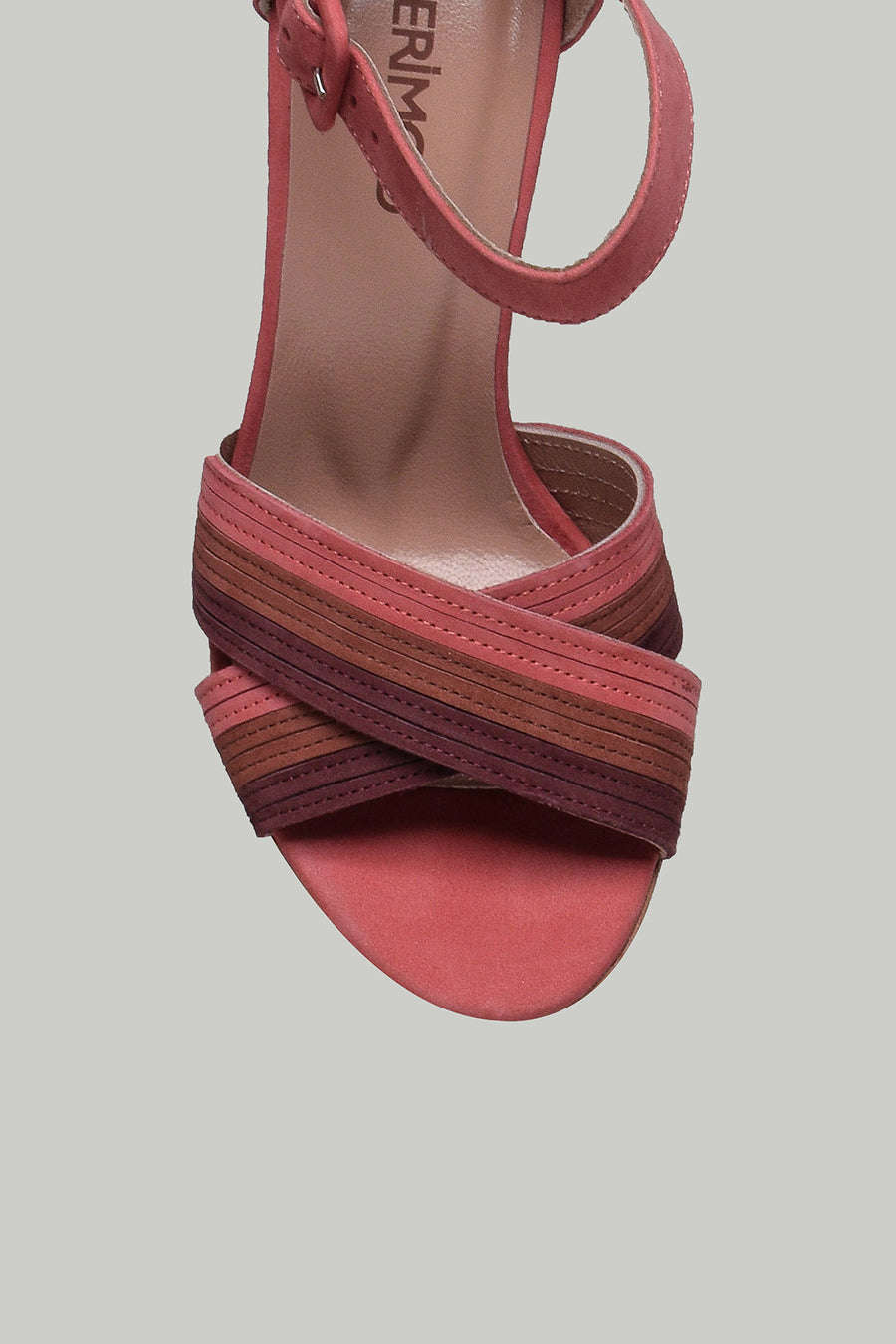 Nubuck Ankle Strap Women's Heeled Leather Sandals
