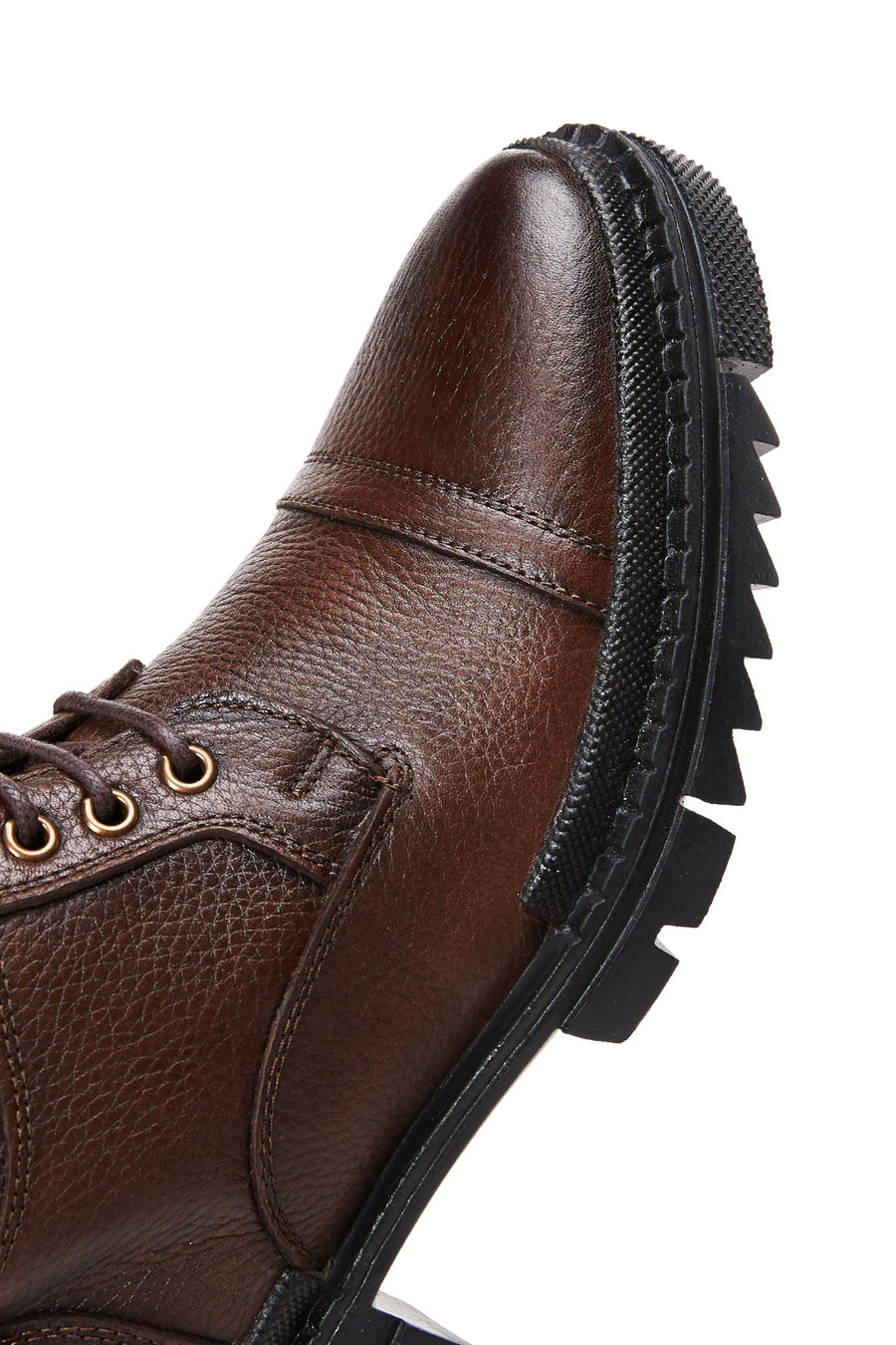Men's Brown Leather Zippered Boots