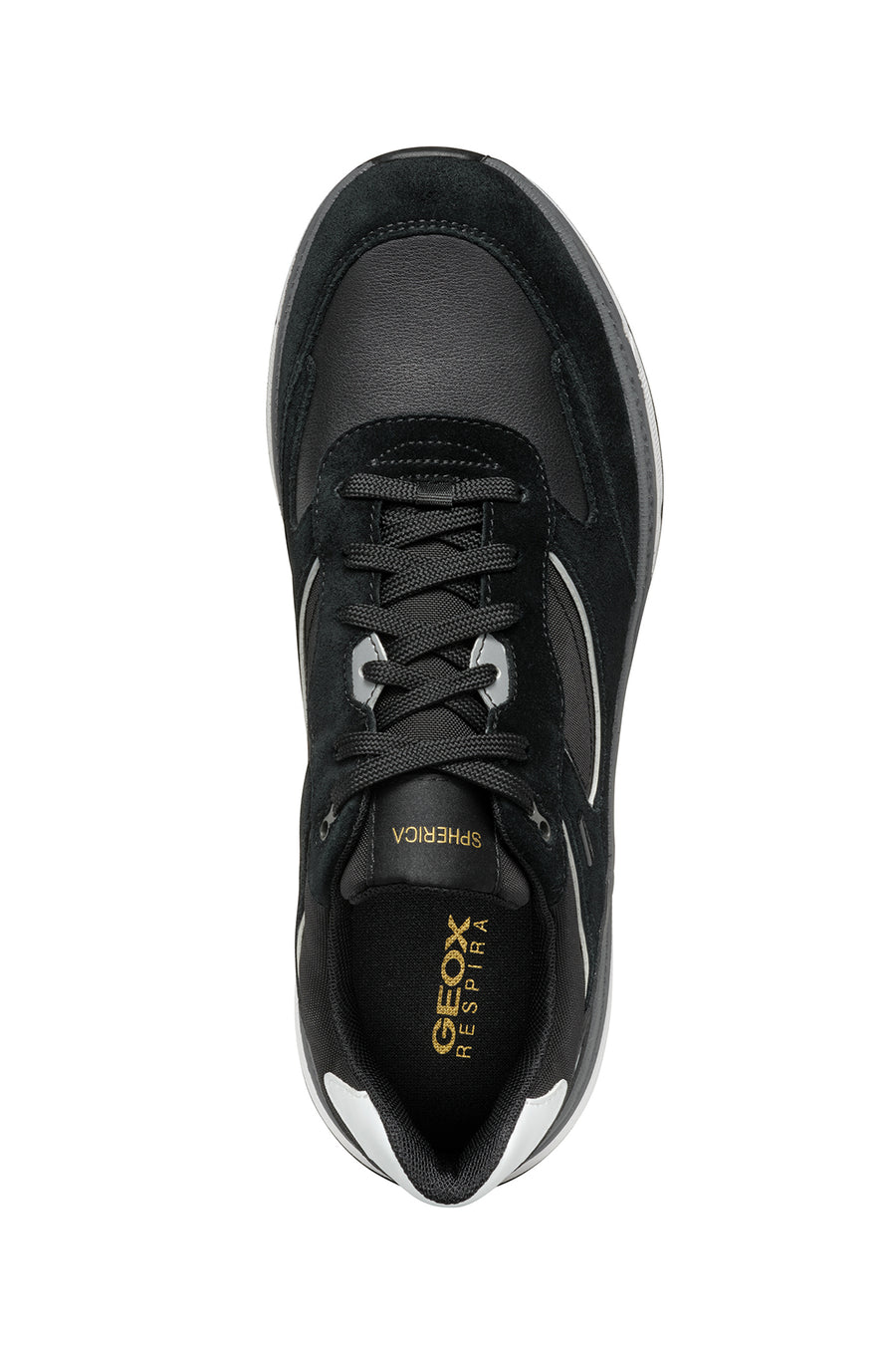 Geox Erkek Siyah U Spherica Actif X1 Bağcıklı Waterproof Deri Sneaker