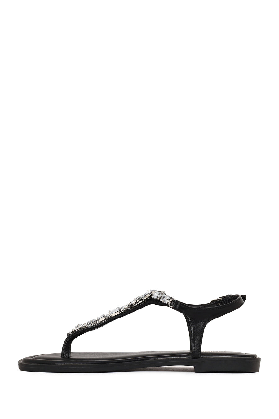 Woman Black Stone-Embellished Flip-Flop Sandal