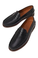 Male Black Leather Casual Loafer | Derimod