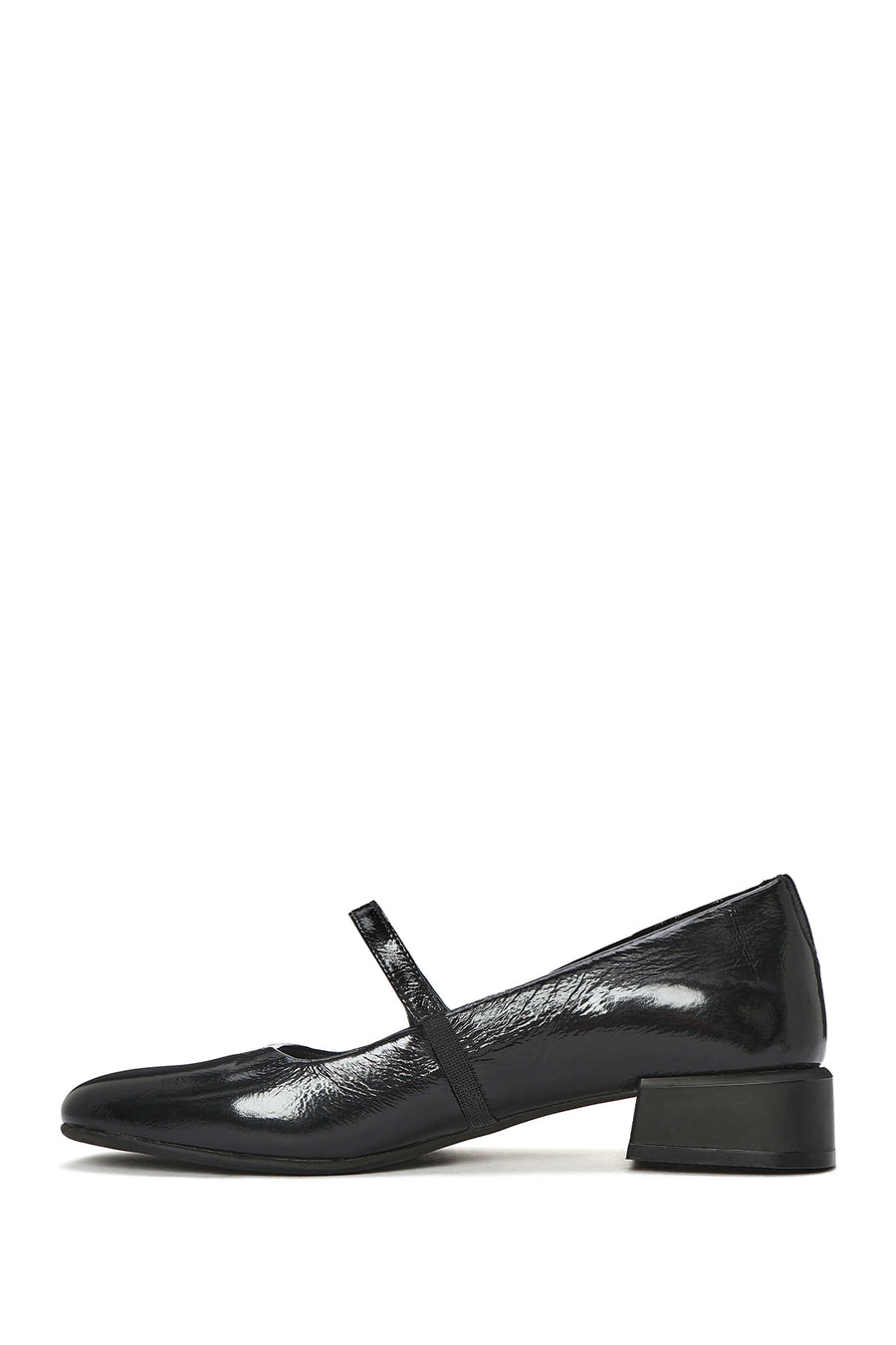 Women's Black Low Heel Patent Leather Ballerinas