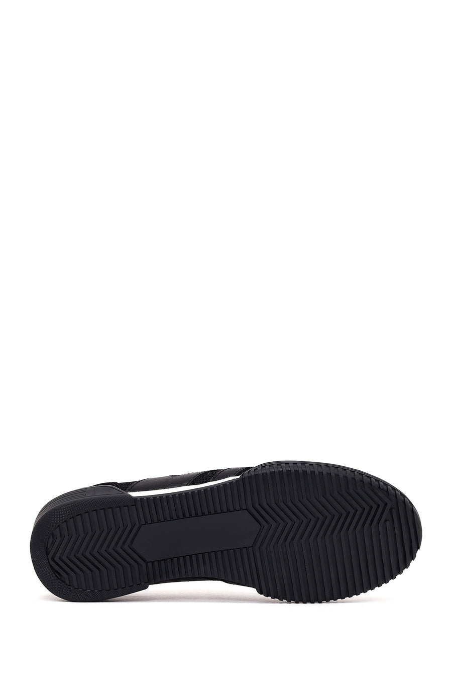 Kadın Siyah Bağcıklı Deri Sneaker