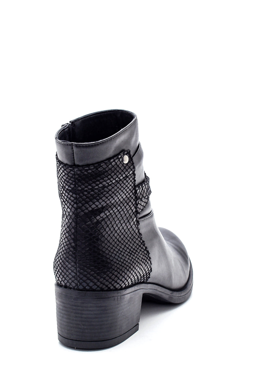 Women's Snake Patterned Mid-Heeled Boots