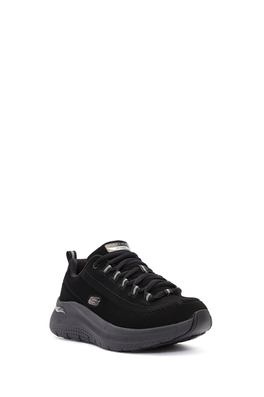 Skechers Kadın Siyah Arch Fit Bağcıklı Kalın Tabanlı Sneaker
