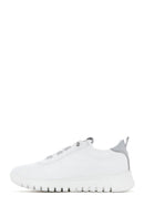 Kadın Beyaz Bağcıklı Deri Sneaker | Derimod