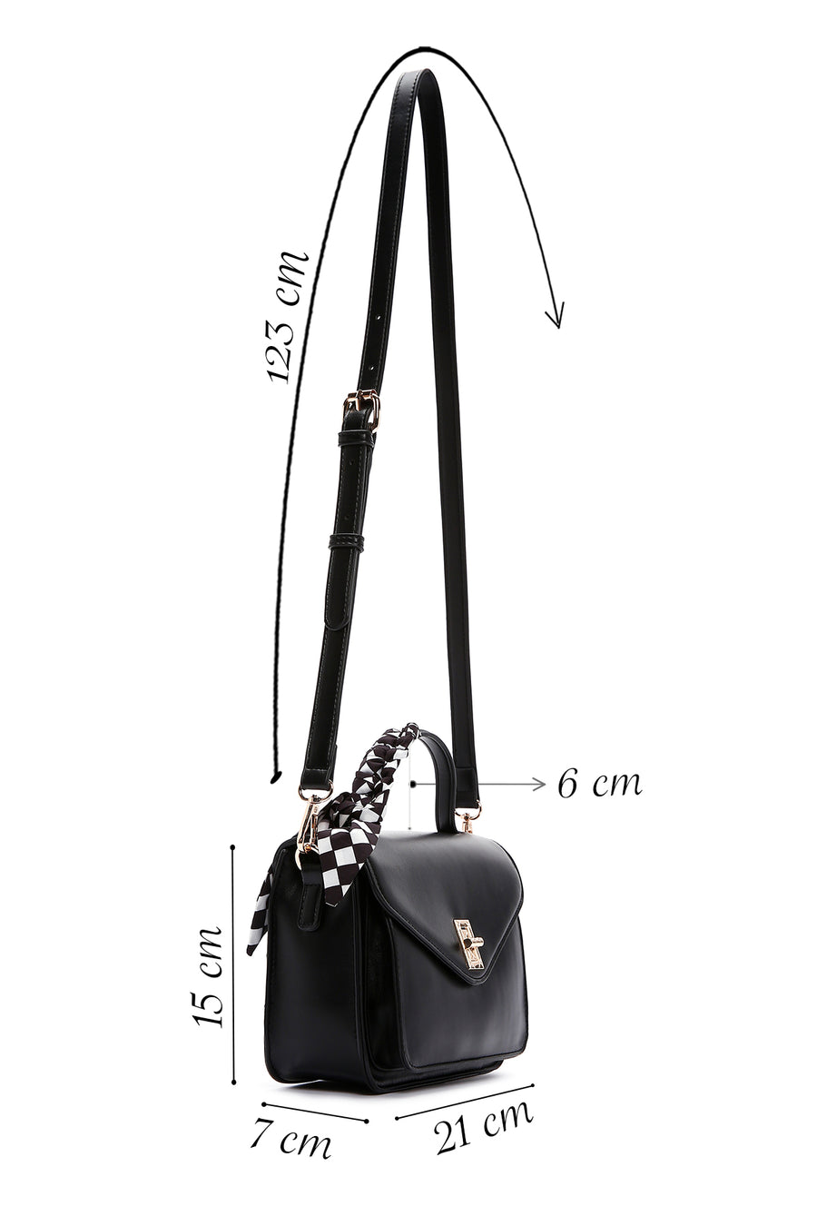 Women's Black Long Strap Shoulder Bag