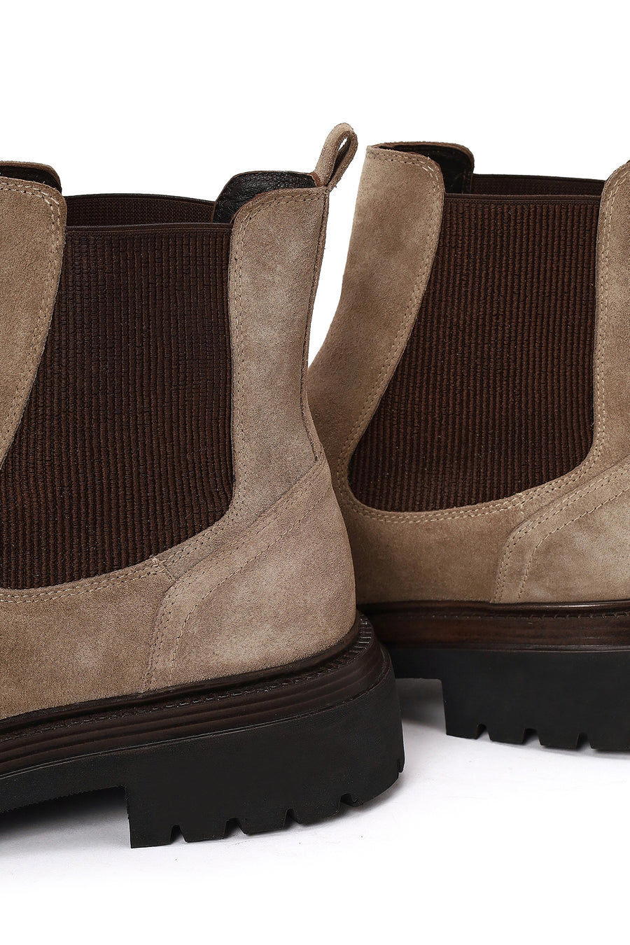 Male Beige Thick-Soled Suede Chelsea Boots