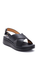 Women's Black Thick Sole Comfort Sandals | Derimod