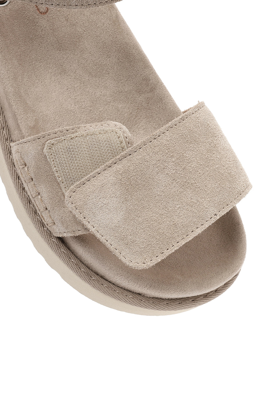 Women's Beige Chunky Suede Leather Sandals
