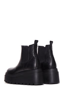 Women's Black Leather Thick Soled Chelsea Boots | Derimod