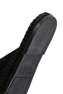 Men's Black Suede Leather Slippers | Derimod