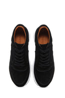 Men's Black Suede Leather Sneaker | Derimod