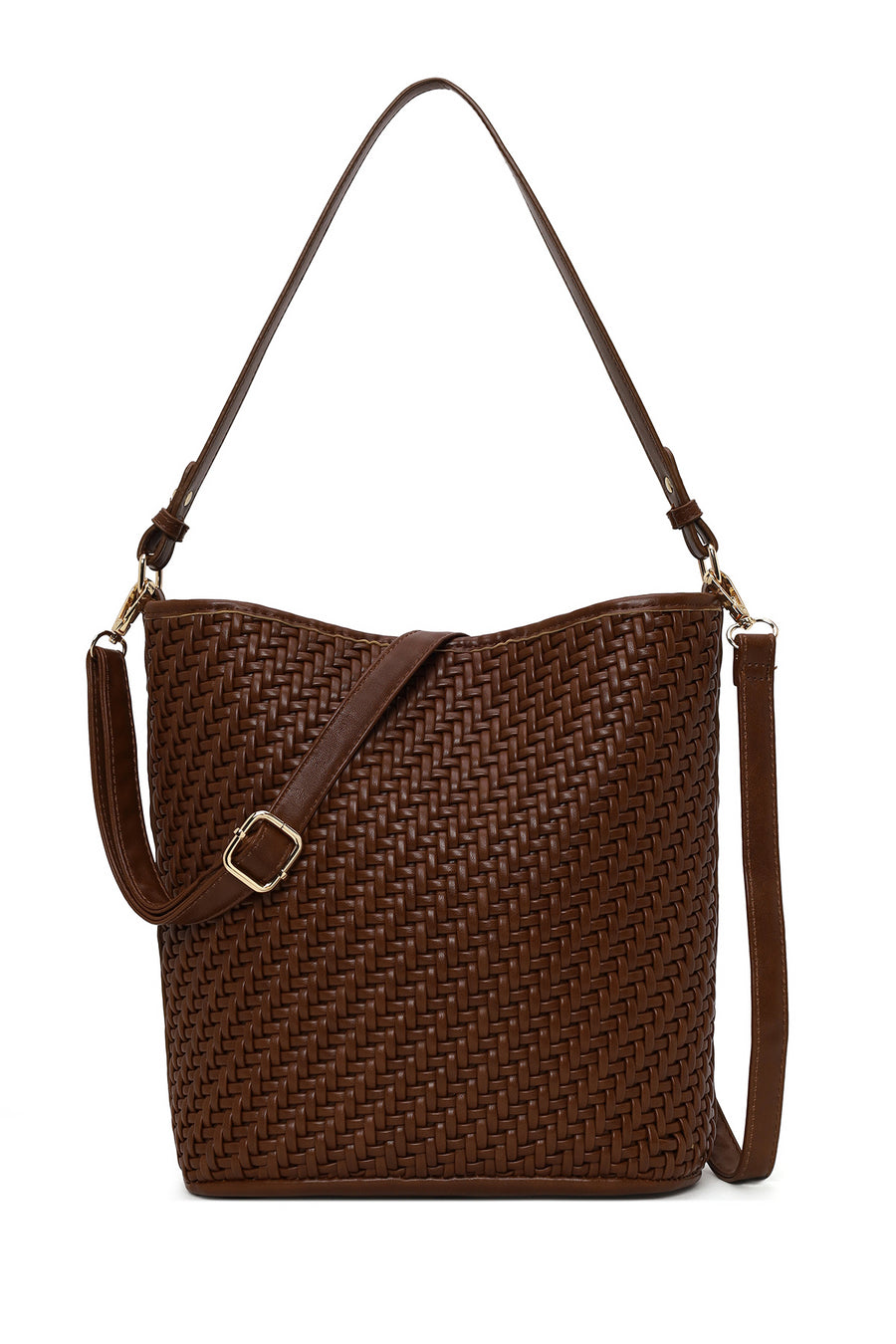Woman Brown Long-Strap Braided Shoulder Bag 26SBD267029 | Derimod