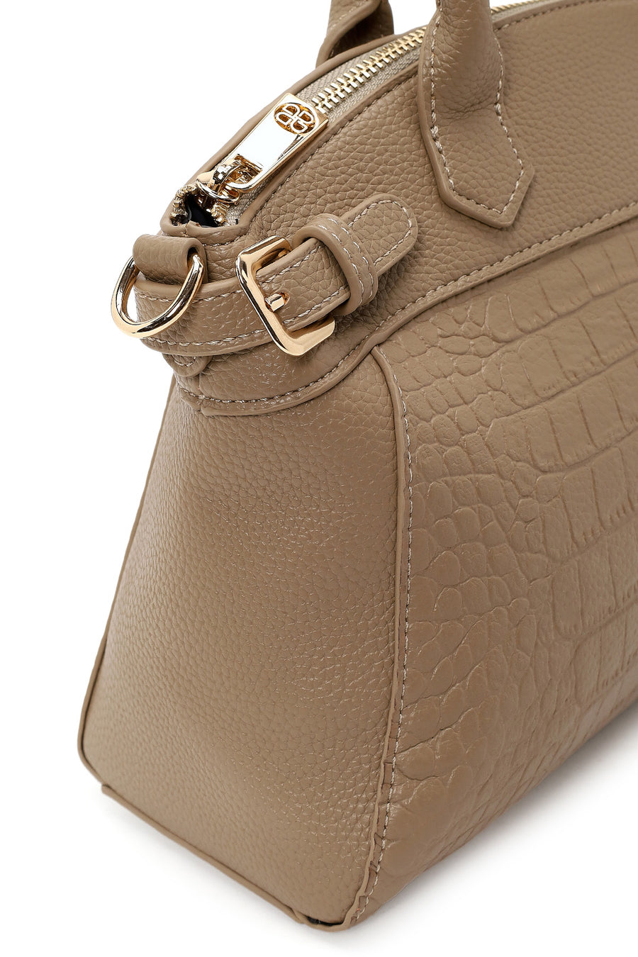 Woman Mink Long-Strap Croc-Pattern Classic Shoulder Bag