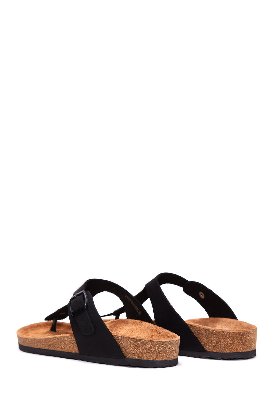 Women's Black Leather Flip Flops