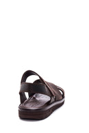 Men's Brown Nubuck Leather Sandals | Derimod