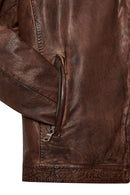 Immobile Men's Brown Sport Leather Jacket | Derimod