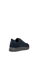 Geox Men's Navy Blue Spherica Lace-Up Suede Leather Sneakers | Derimod