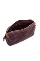 Women's Burgundy Long Strap Quilted Patterned Crossbody Bag | Derimod