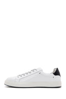 Men's White Large Size Leather Sneaker | Derimod