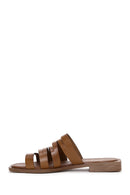 Women's Tan Leather Slippers | Derimod