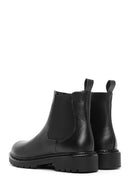 Women's Black Zippered Leather Chelsea Boots | Derimod