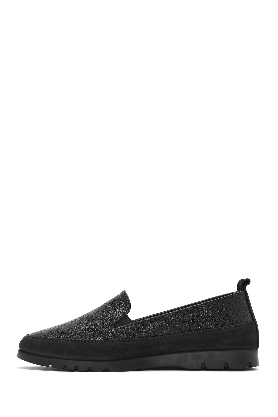 Women's Black Lurex Leather Comfort Loafer