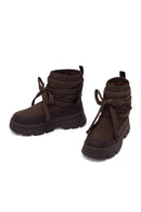 Woman Brown Thick-Soled Fabric Boots | Derimod