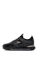 Erkek Siyah Bağcıklı Deri Casual Sneaker | Derimod