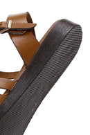 Women's Tan Ankle Strap Leather Bodrum Sandals | Derimod