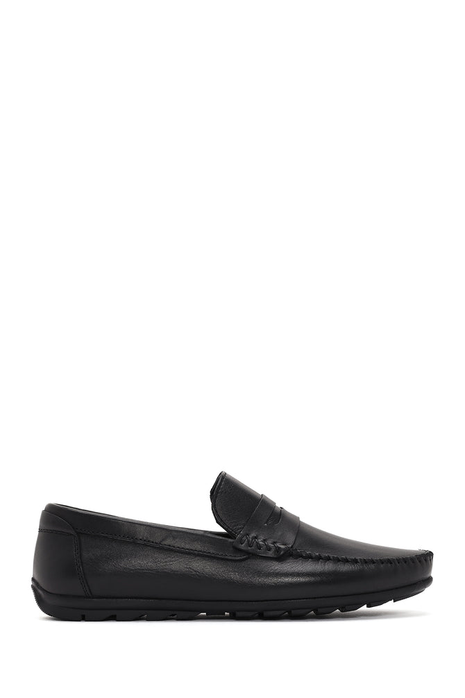 Erkek Siyah Deri Casual Loafer_0