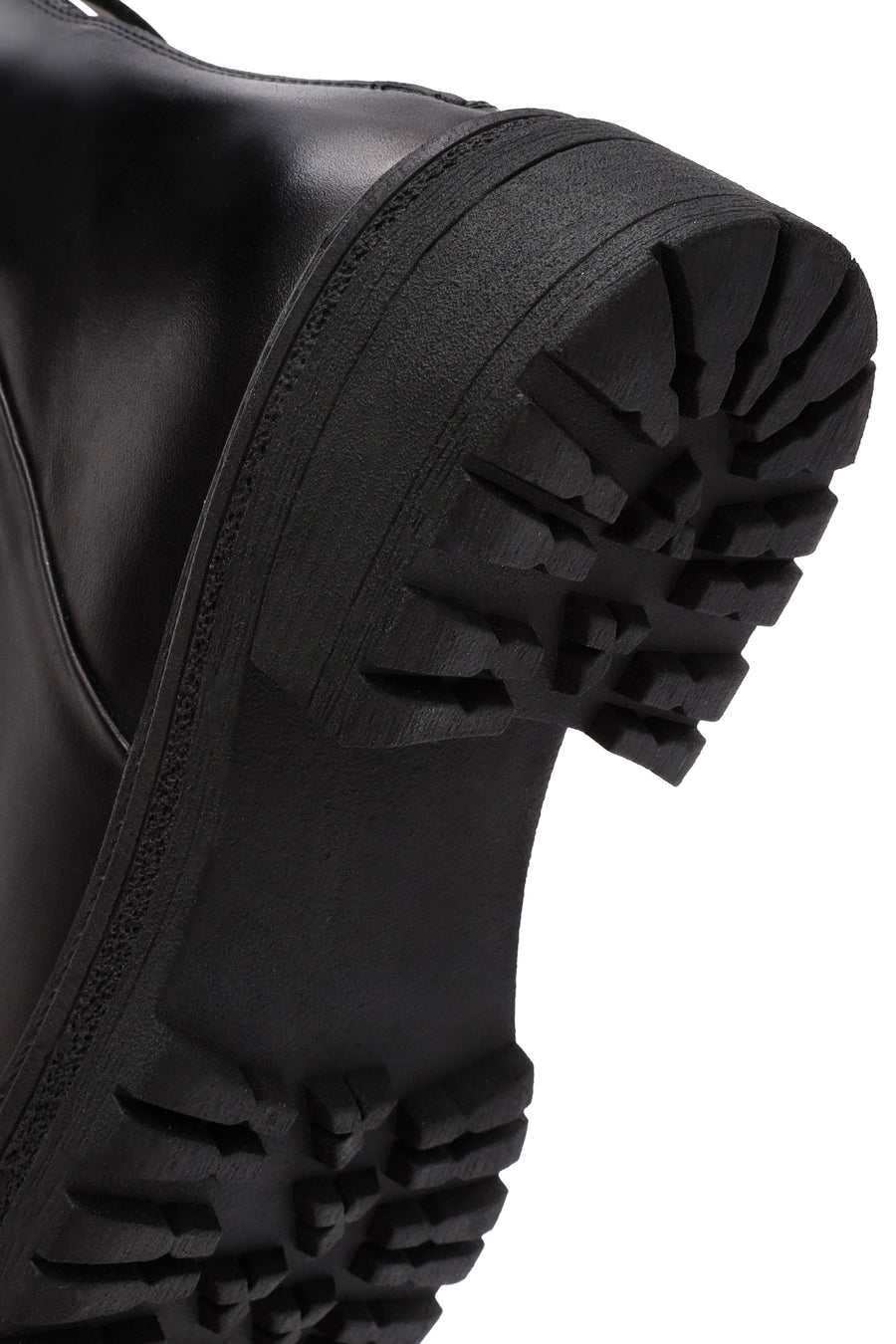 Women's Black Back Zipper Leather Boots