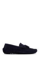 Men's Navy Blue Suede Leather Loafer | Derimod