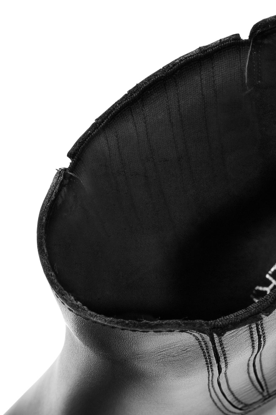 Women's Black Thick Heeled Leather Chelsea Boots