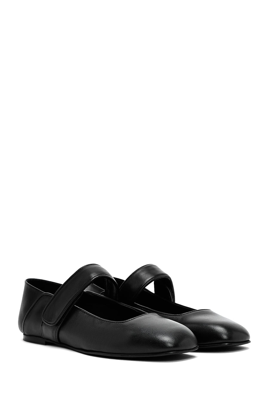 Women's Black Classic Leather Ballerinas