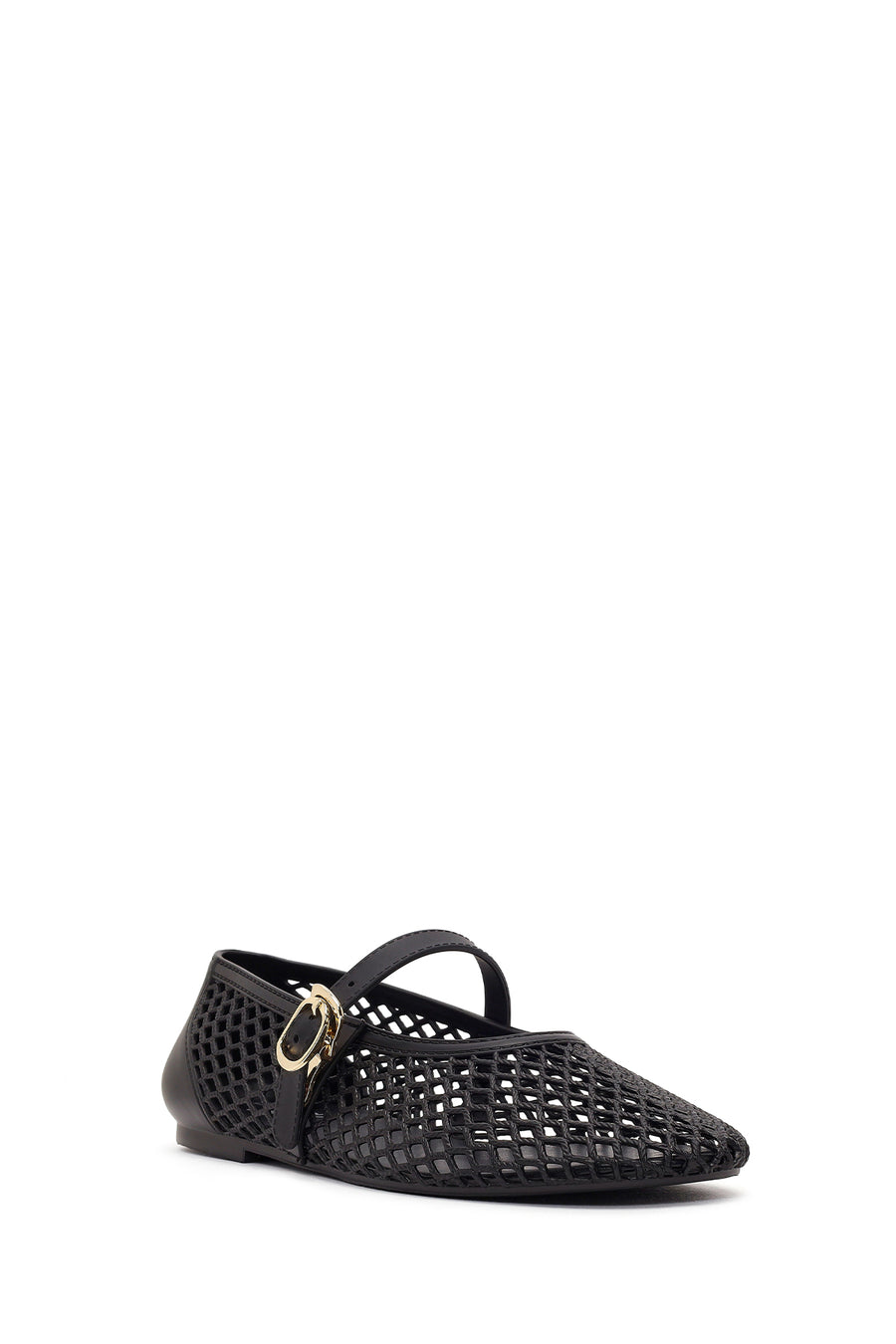 Women's Black Buckled Jelly Ballerinas