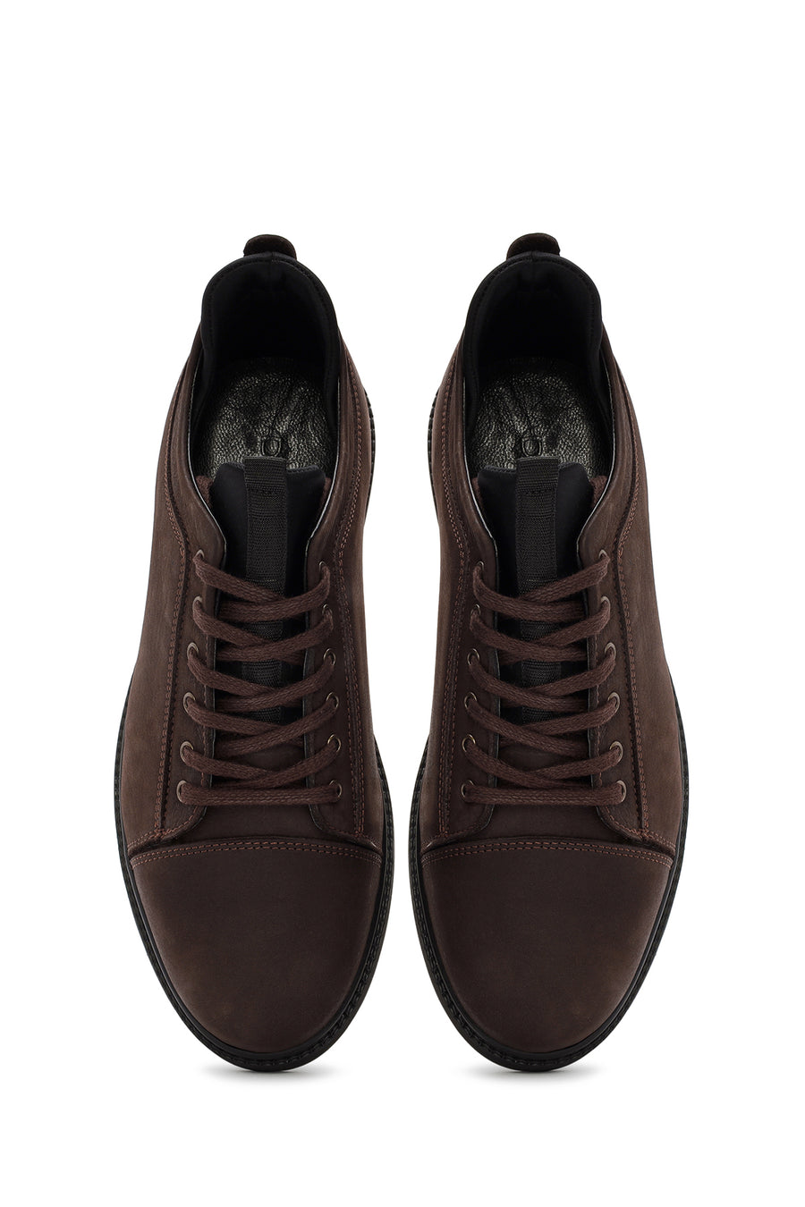 Men's Brown Lace-Up Leather Sneaker