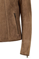 Sybil Woman Mink Short Suede Jacket | Derimod