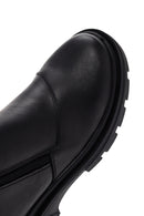 Women's Black Leather Zippered Comfort Boots | Derimod