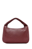 Women's Burgundy Knitted Shoulder Bag | Derimod