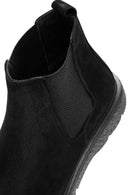 Men's Black Nubuck Leather Casual Chelsea Boots | Derimod