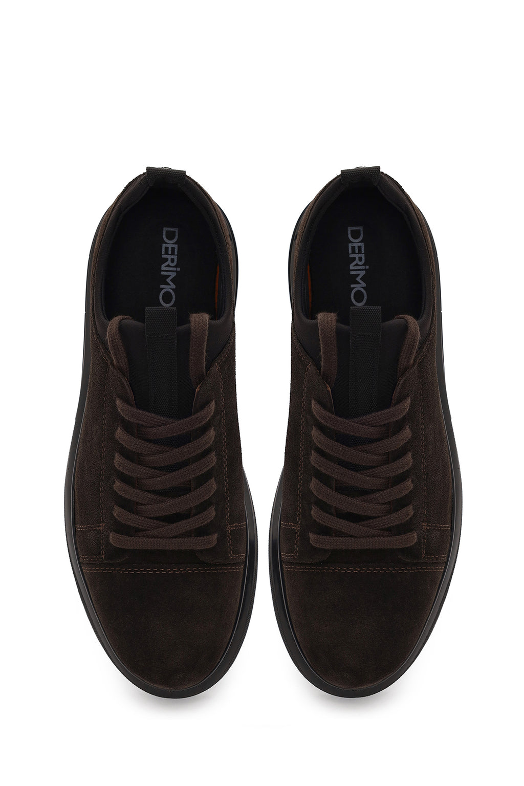 Erkek Kahverengi Bağcıklı Süet Deri Sneaker