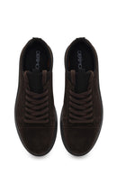 Erkek Kahverengi Bağcıklı Süet Deri Sneaker | Derimod