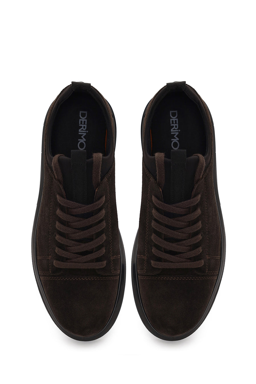Erkek Kahverengi Bağcıklı Süet Deri Sneaker