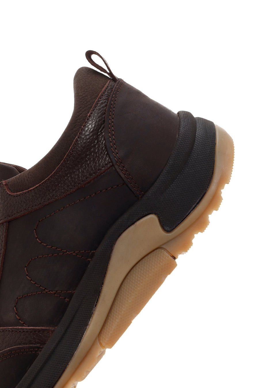 Men's Brown Thick Soled Casual Leather Shoes